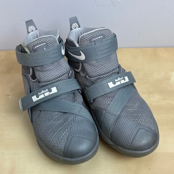 Nike LeBron Soldier IX Charcoal Gray High-Top Sneakers - Picture 2 of 11